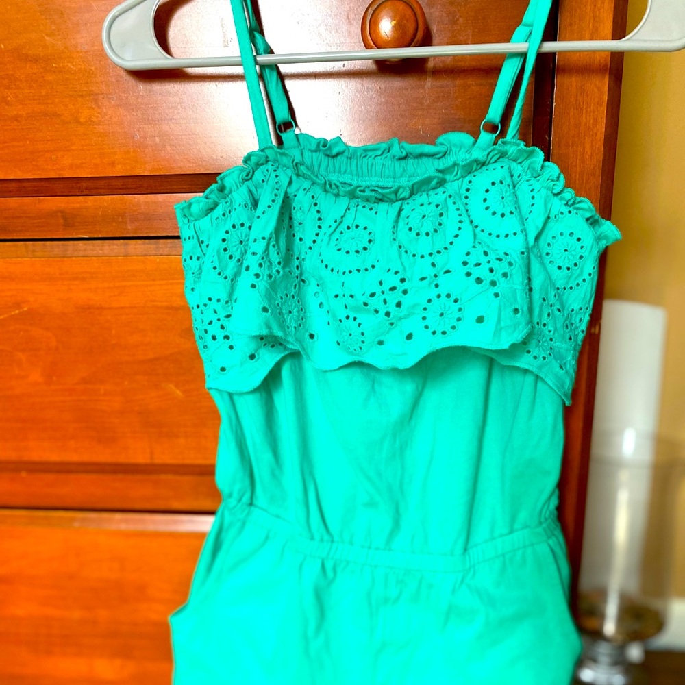 EUC Girls Cat N Jack Romper Shorts Turquoise 12/14